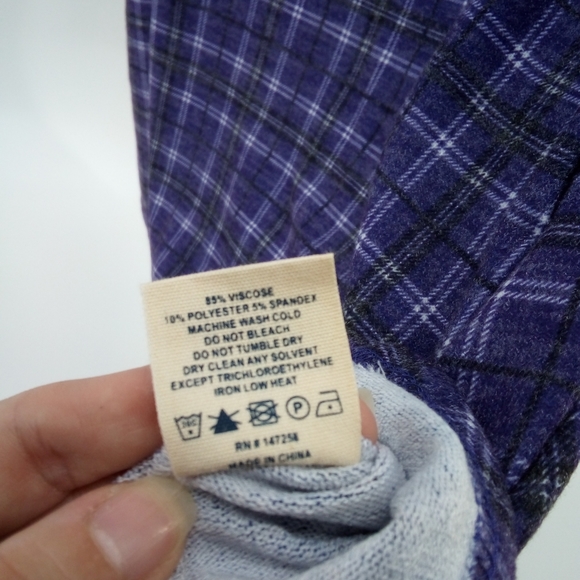 NWT Simply Southern Collection Midnight Montana Dress Elbow Pads Blue Plaid M - Picture 10 of 14